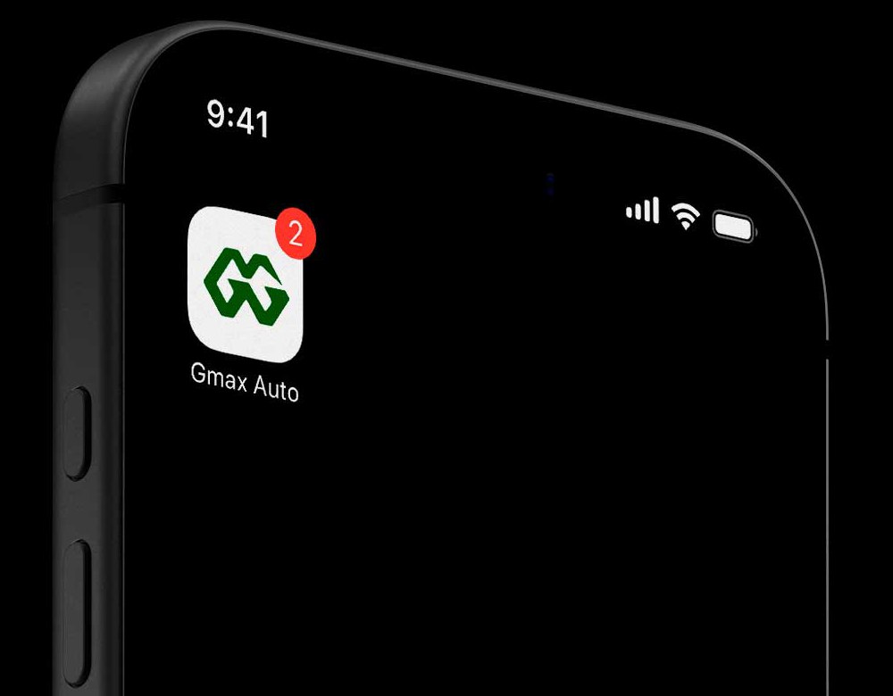 Celular com o aplicativo Gmax Auto instalado